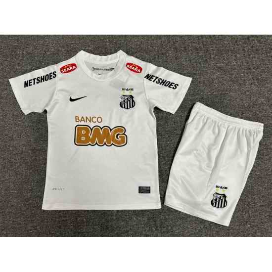 Youth Retro Soccer Jerseys Santos White